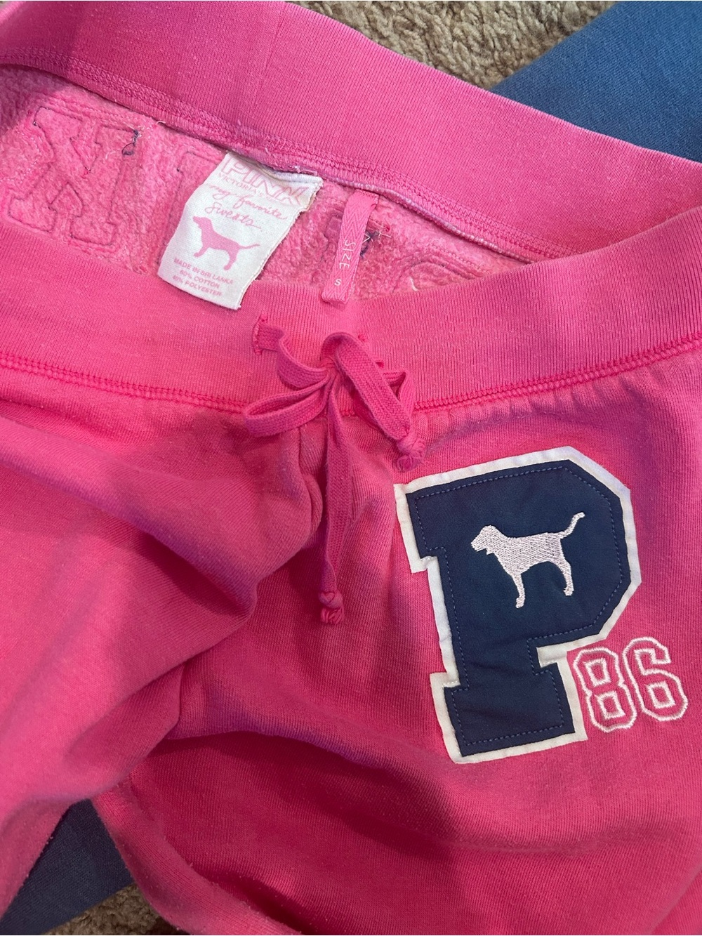 Vintage!!! PINK Victoria's Secret Blue and Pink capri bundle with Dog Patch - Picture 2 of 7